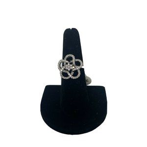 NWT 925 Sterling Silver Ring size 7 Cz Stones Flower Design